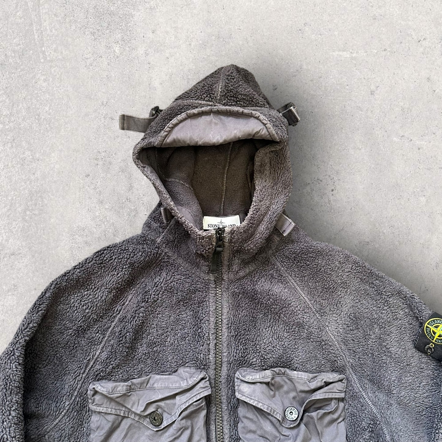 Stone Island 2021 Teddy Fleece Zipped Jacket - (L 23”)