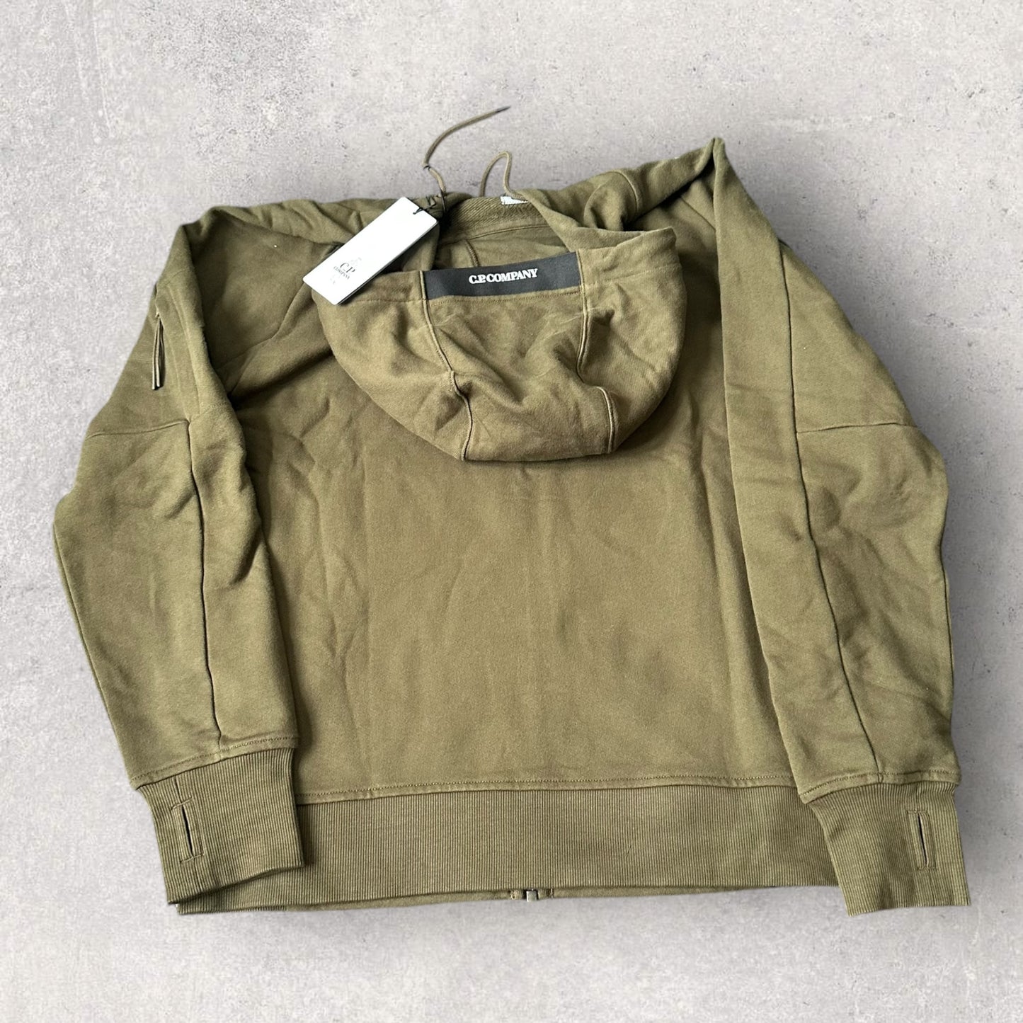 CP Company Khaki Zip Hoodie (L 23”)