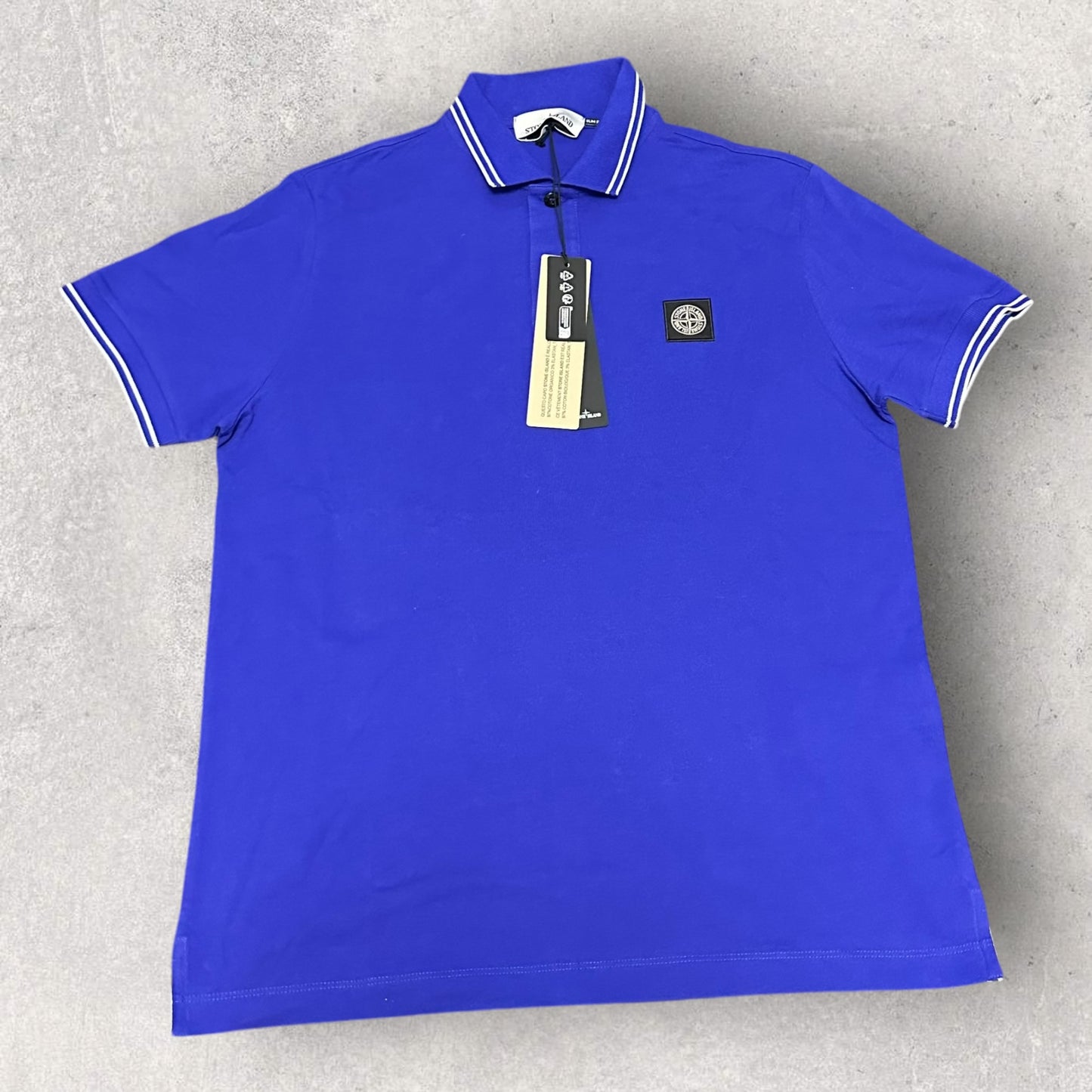 Stone Island Blue Polo (M 21”)