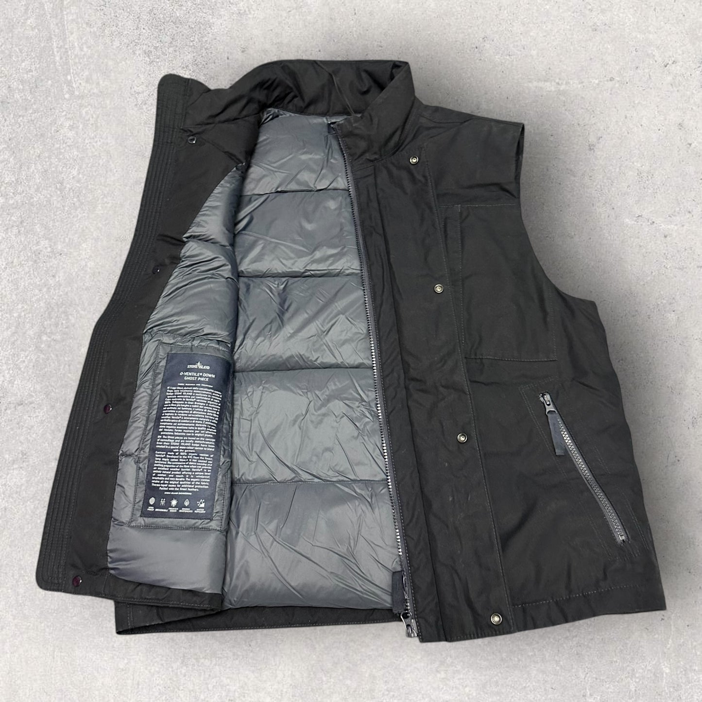 Stone Island Ghost O-Ventile Down Bodywarmer (L 23.5”)