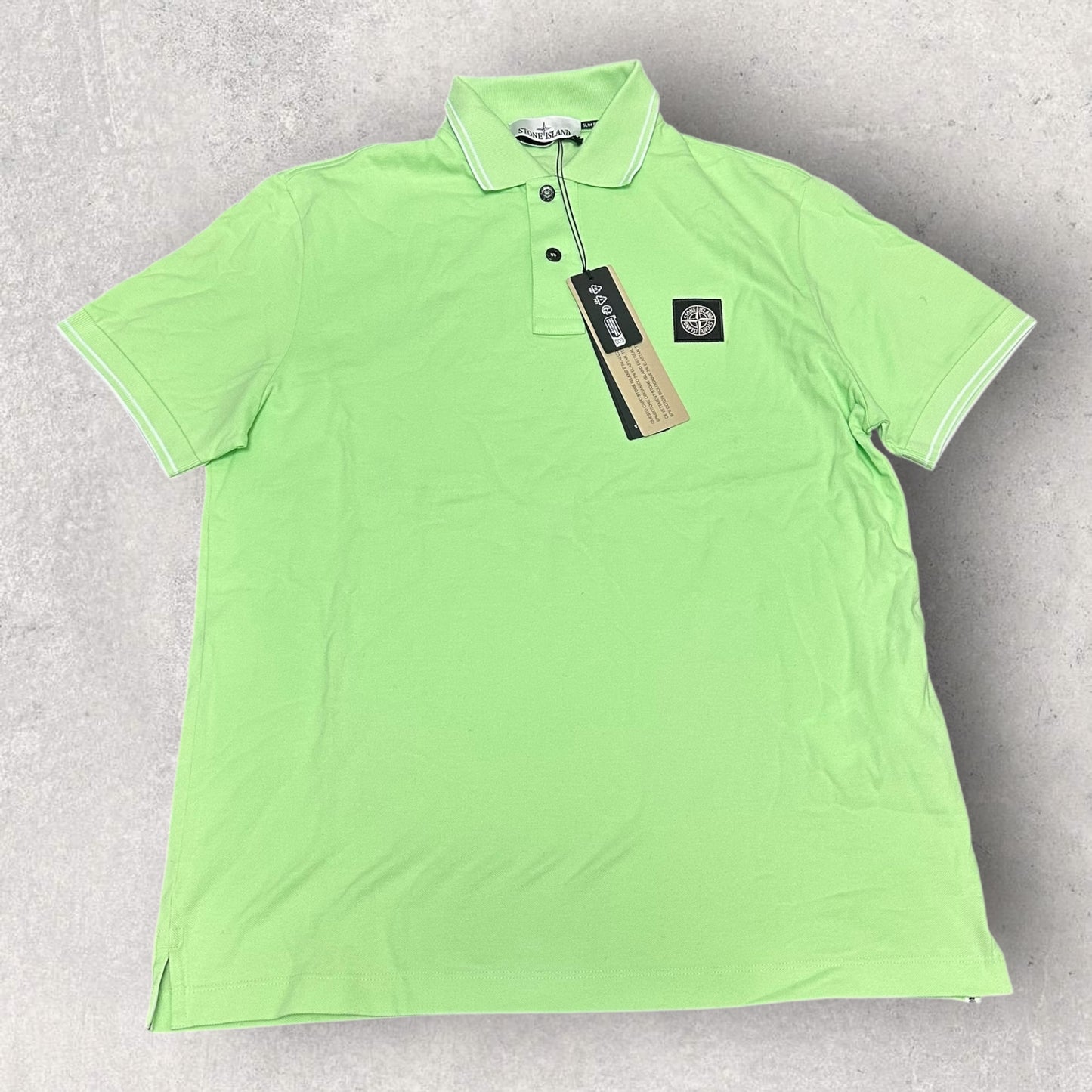 Stone Island Lime Polo (M 21”)