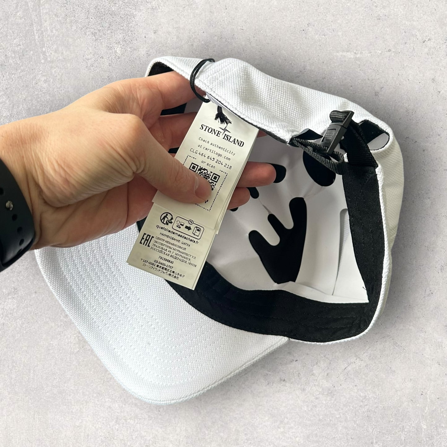 Stone Island White Compass Cap